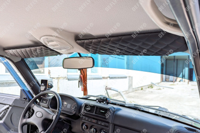 Чехлы на солнцезащитные козырьки Лада Нива 4x4, с 2019г., экокожа черная, комплект 2 шт.