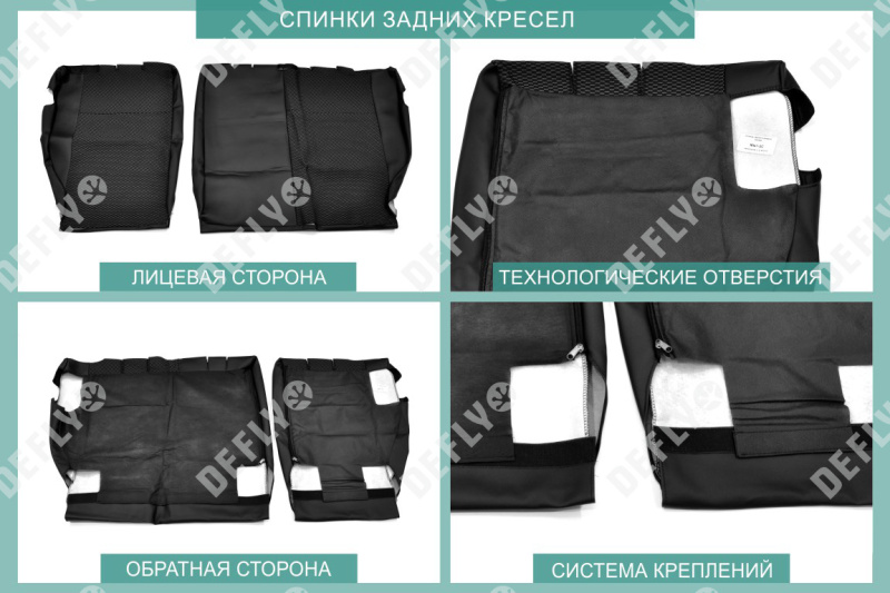 Чехлы на сиденья Mitsubishi ASX/RVR, 2010-2022, Citroen C4 Aircross, 2012-2017, Peugeot 4008, 2012-2015, экокожа черная/жаккард