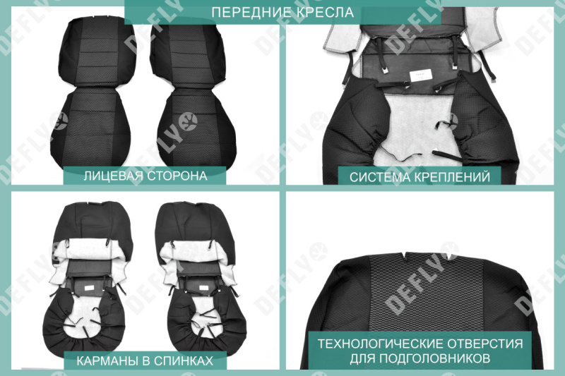 Чехлы на сиденья Лада Ларгус, 2012-2021, 5 мест, 2-й ряд 60/40, жаккард