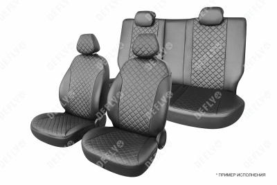 Чехлы на сиденья Toyota Wish (XE10), 2003-2009, 5 мест, экокожа черная/ромб перфорация