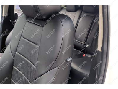Чехлы на сиденья Mazda CX-5 (KF), 2016-2026, спинка 2 ряда 40/20/40, экокожа черная