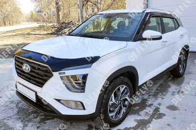 Дефлектор капота NEOFIX Hyundai Creta (SU2), 2020-2022, полноразмерный 