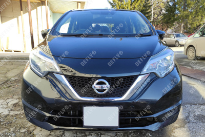 Утеплитель радиатора для Nissan Note (E12), 2016-2020, рестайлинг, экокожа черная 