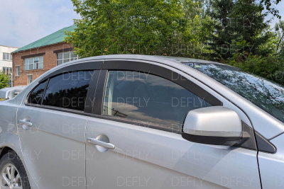 Дефлекторы окон 2D Mitsubishi Lancer (CY), 2007-2017, седан, комплект 4 шт.