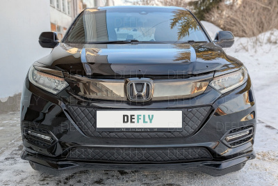 Утеплитель радиатора для Honda Vezel (RU), 2018-2021, рестайлинг, экокожа черная 