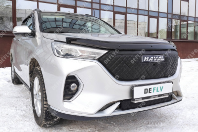 Утеплитель радиатора для Haval M6, 2021-н.в., экокожа черная