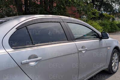 Дефлекторы окон 2D Mitsubishi Lancer (CY), 2007-2017, седан, комплект 4 шт.