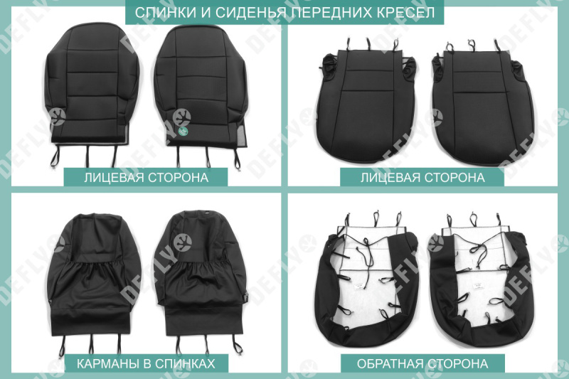 Чехлы на сиденья Renault Sandero (B52), Stepway, 2012-2022, экокожа черная