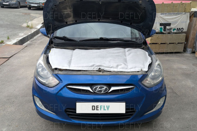 Автоодеяло и утеплитель радиатора Hyundai Solaris (RB), 2010-2014, до рестайлинга
