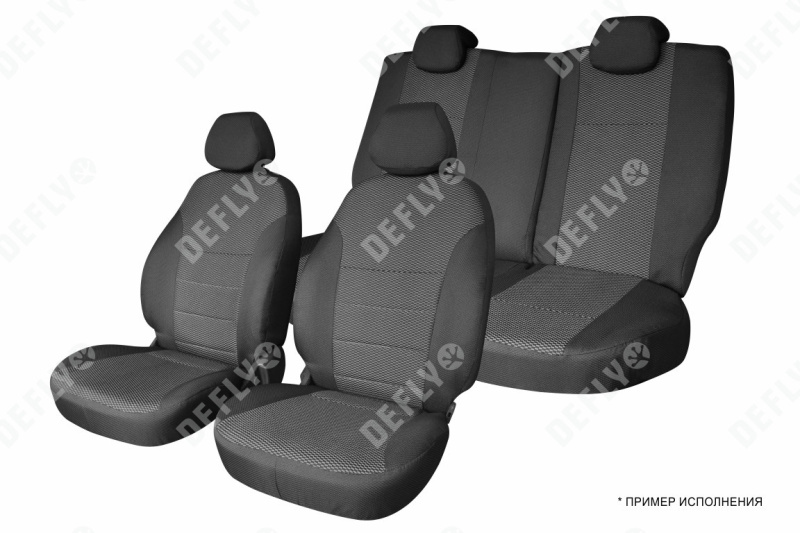 Чехлы на сиденья Nissan Almera (G15), 2012-2019, сплошной задний ряд, жаккард 