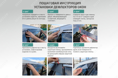 Дефлекторы окон 2D Chery Tiggo 4 Pro, 2021-н.в., комплект 6 шт.