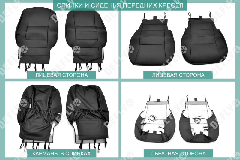 Чехлы на сиденья Toyota Ipsum/Picnic (ACM20), 2001-2009, 7 мест, 2-й ряд 60/40, экокожа черная