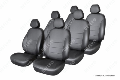 Чехлы на сиденья Honda Freed (GB3, GB4), 2008-2011, 6 мест, капитанские кресла, экокожа черная