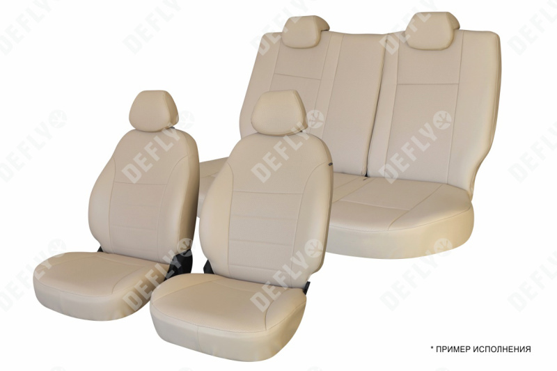 Чехлы на сиденья Toyota Camry (XV30), 2001-2006, экокожа бежевая