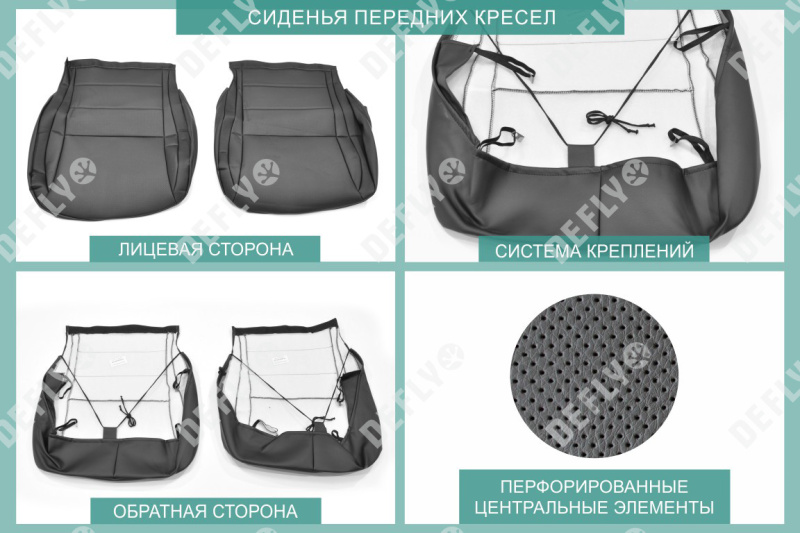 Чехлы на сиденья Kia Rio (FB), 2016-2022, седан, передний ряд, экокожа черная