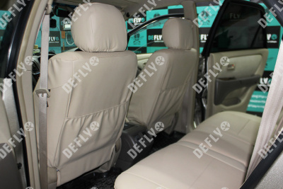 Чехлы на сиденья Toyota Harrier 1997-2003, Lexus RX 1998-2001, до рестайлинга, (XU10), экокожа бежевая