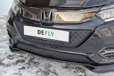 Утеплитель радиатора для Honda Vezel (RU), 2018-2021, рестайлинг, экокожа черная 