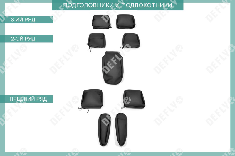 Чехлы на сиденья Toyota Ipsum/Picnic (ACM20), 2001-2009, 7 мест, 2-й ряд 60/40, экокожа черная