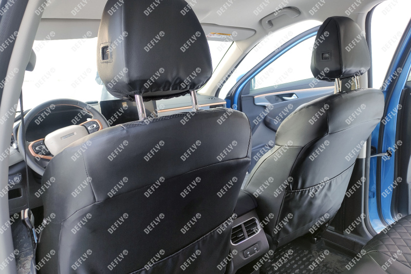 Чехлы на сиденья Haval Jolion, 2020-н.в., экокожа черная/ромб перфорация
