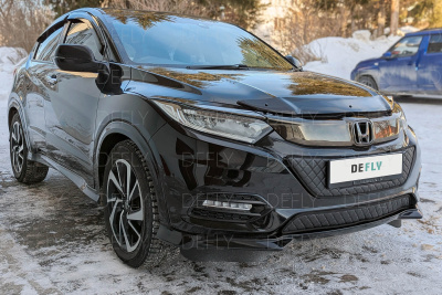 Утеплитель радиатора для Honda Vezel (RU), 2018-2021, рестайлинг, экокожа черная 