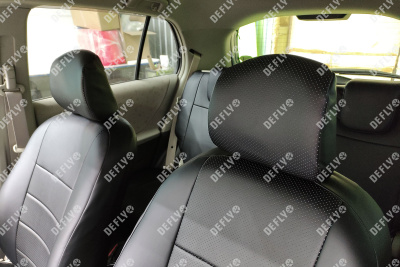 Чехлы на сиденья Toyota Vitz (XP90), 2005-2010, задний ряд 60/40, экокож.черн./экокож. перф.черн.