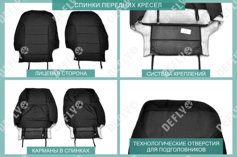 Чехлы на сиденья Mitsubishi ASX/RVR, 2010-2022, Citroen C4 Aircross, 2012-2017, Peugeot 4008, 2012-2015, жаккард