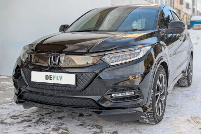 Утеплитель радиатора для Honda Vezel (RU), 2018-2021, рестайлинг, экокожа черная 