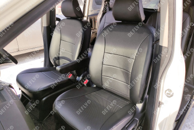 Чехлы на сиденья Honda Freed (GB3, GB4), 2008-2016, 4 места, капитанские кресла, экокожа черная