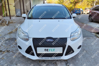 Утеплитель радиатора для Ford Focus 3, 2010-2015, до рестайлинга, экокожа черная 