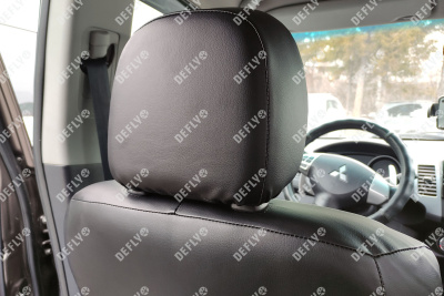 Чехлы на сиденья Mitsubishi Outlander, 2005-2012, экокожа черная
