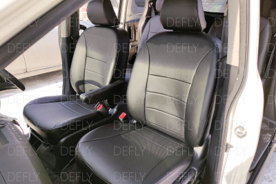 Чехлы на сиденья Honda Freed (GB3, GB4), 2011-2016, рестайлинг, 6 мест, капитанские кресла, экокожа черная