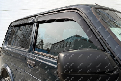 Дефлекторы окон для Лада Нива 4x4 (2121), 1977-н.в., 3 двери, комплект 4 шт.