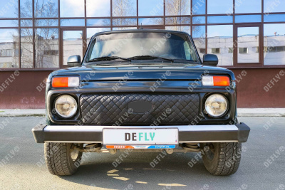 Утеплитель радиатора для Лада Нива 4x4, с 2019г., Урбан, Легенд, экокожа черная 