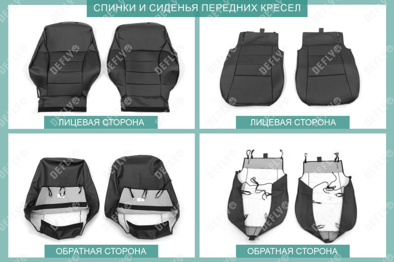 Чехлы на сиденья Toyotа Prius Alpha (XW40), 2011-2021, 5 мест, 2-й ряд 60/40, экокожа черная