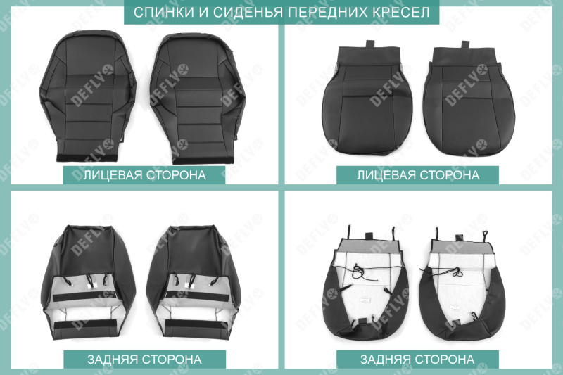 Чехлы на сиденья Ford Focus 3, 2010-2019, комплектация Trend Sport, Titanium, экокожа черная