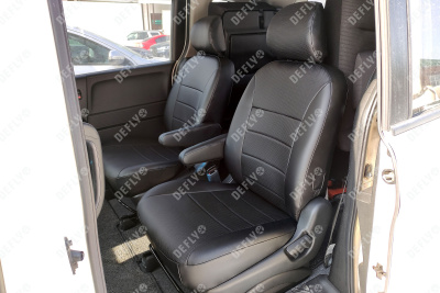 Чехлы на сиденья Honda Freed (GB3, GB4), 2008-2016, 4 места, капитанские кресла, экокожа черная