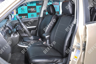 Чехлы на сиденья Suzuki Grand Vitara, 2005-2016, 5 дверей, экокожа черная