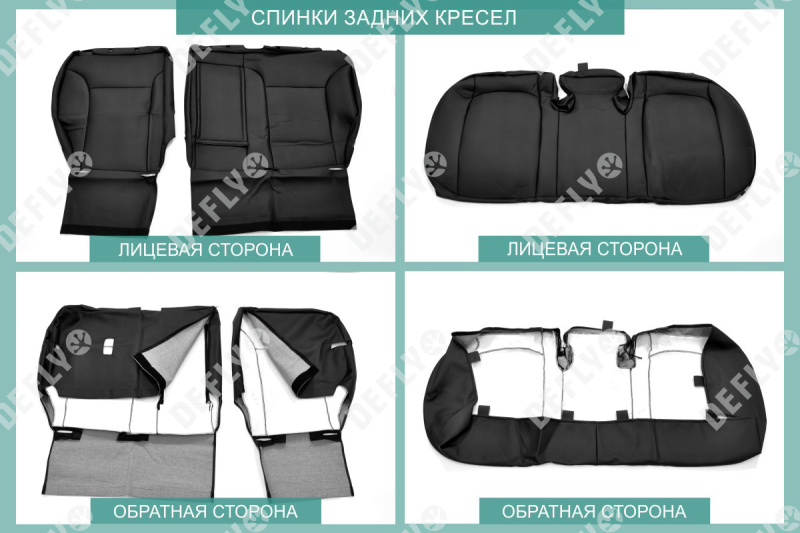 Чехлы на сиденья Kia Soul (PS), 2013-2019, экокожа черная