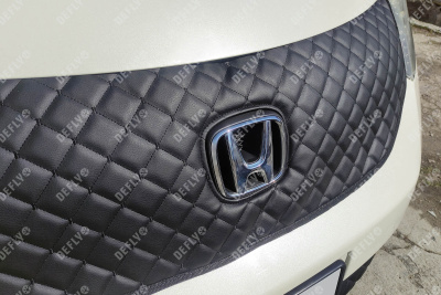 Утеплитель радиатора для Honda Freed (GB3, GB4), 2008-2011, до рестайлинга, экокожа черная 