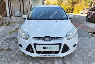 Утеплитель радиатора для Ford Focus 3, 2010-2015, до рестайлинга, экокожа черная 