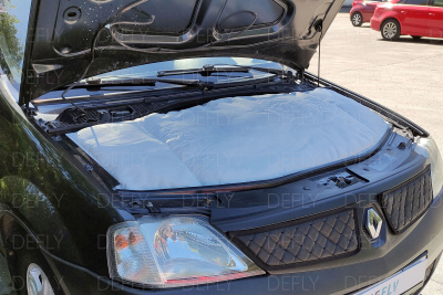 Автоодеяло и утеплитель радиатора Renault Logan (L90), 2004-2009, до рестайлинга